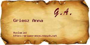 Griesz Anna névjegykártya